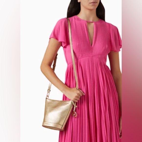 Michael Kors Townsend Small Bucket Crossbody Bag Light Gold Metallic NWT - Picture 6 of 7